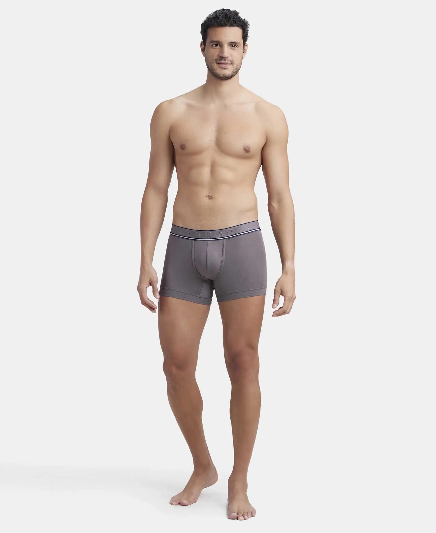 Tencel Micro Modal Elastane Stretch Solid Trunk with Natural StayFresh Properties - Gunmetal - Image 4