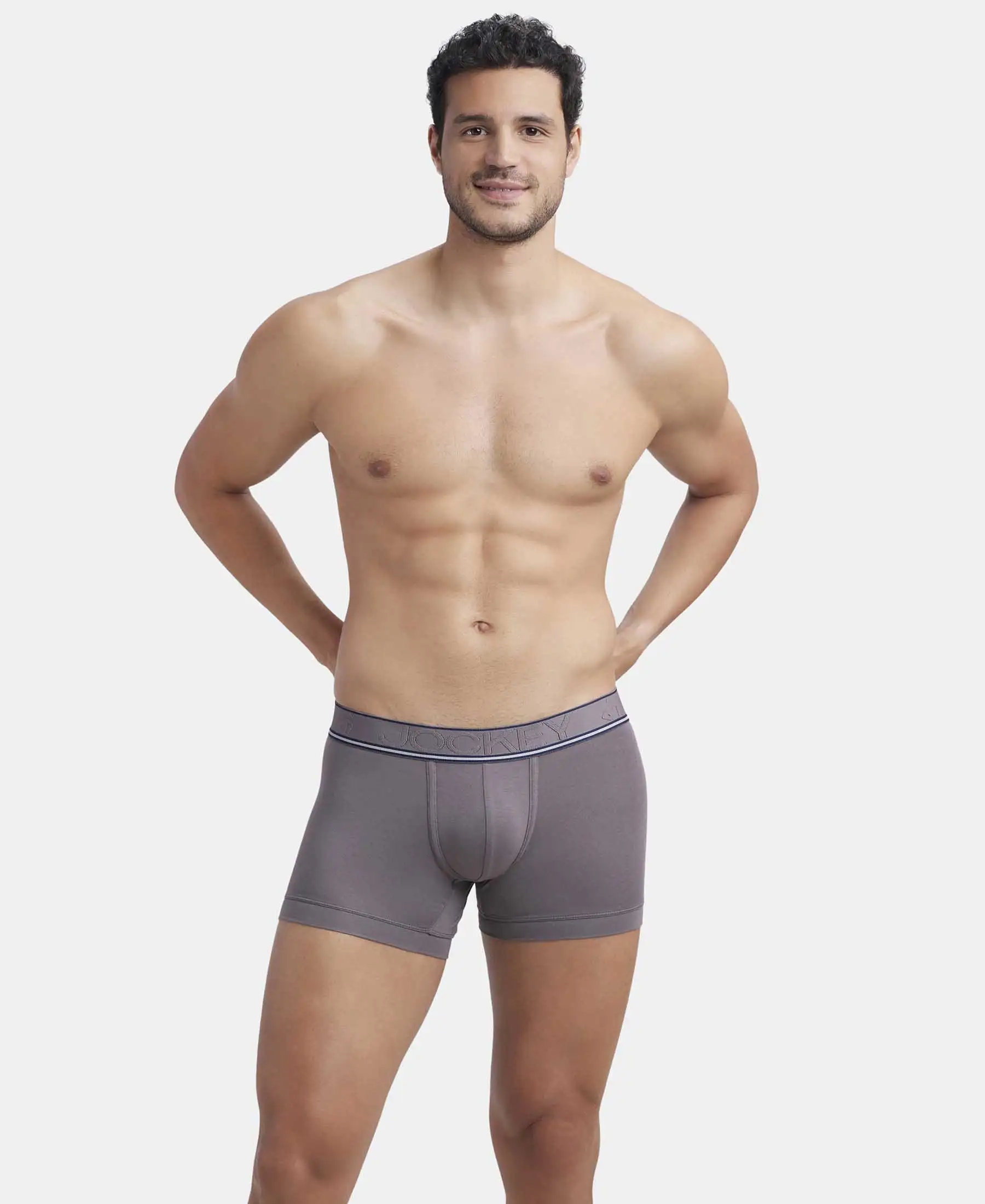Tencel Micro Modal Elastane Stretch Solid Trunk with Natural StayFresh Properties - Gunmetal - Image 5
