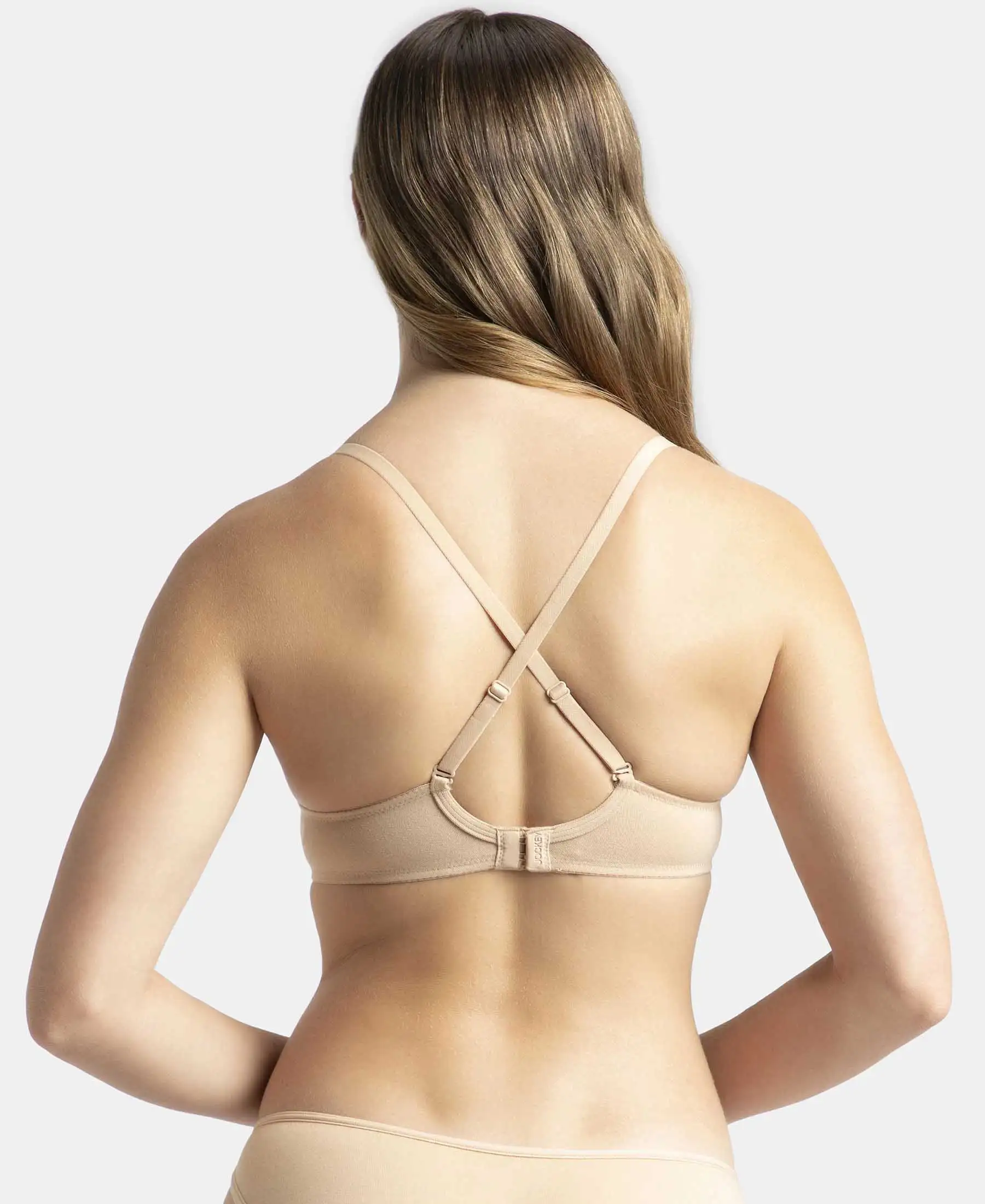 Under-Wired Padded Super Combed Cotton Elastane Stretch Medium Coverage T-Shirt Bra with Detachable Straps - Light Skin - Image 6
