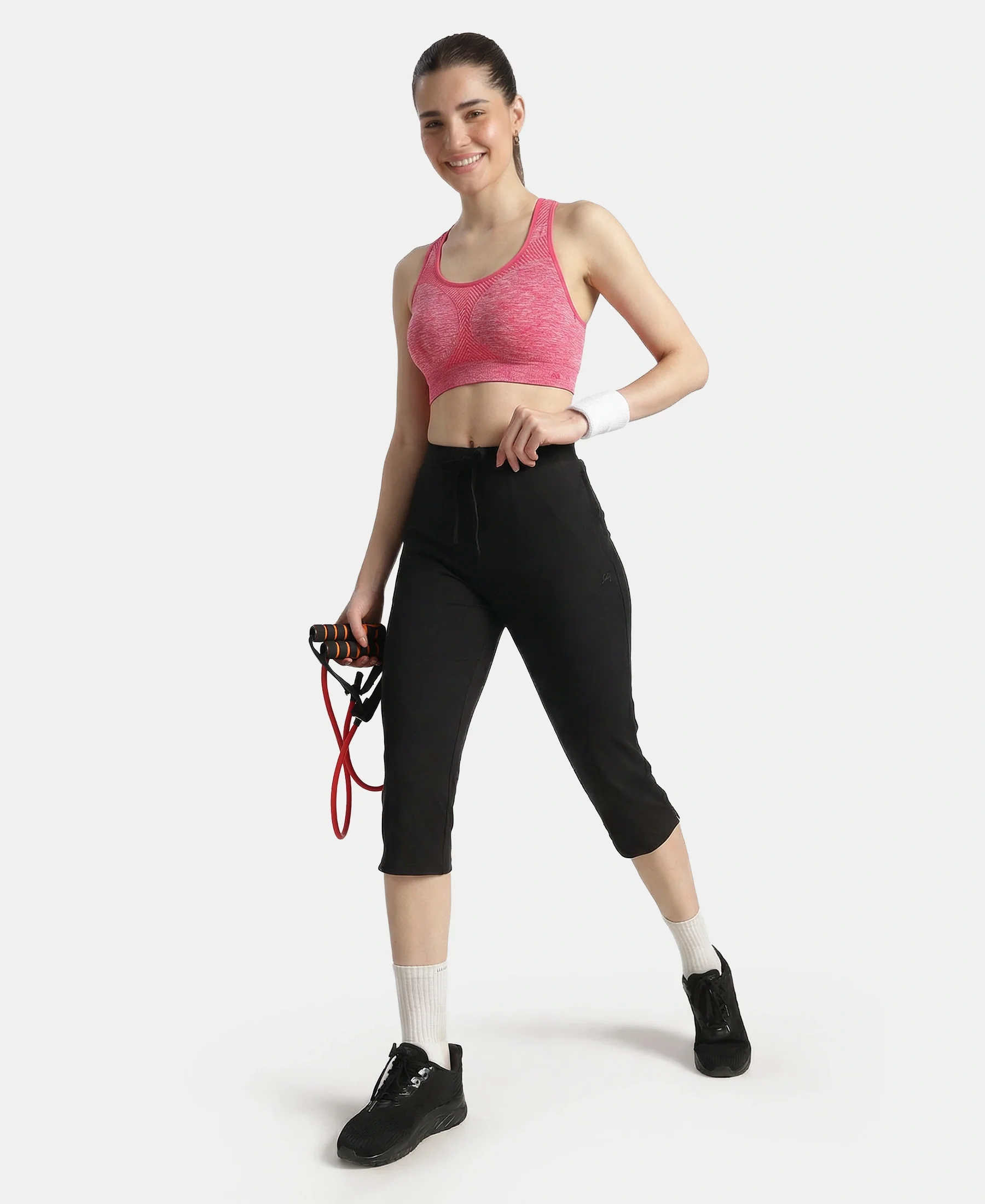 Wirefree Non Padded Micro Touch Nylon Elastane Full Coverage Reversible Active Bra With StayFresh Treatment - Ruby Melange - Image 4