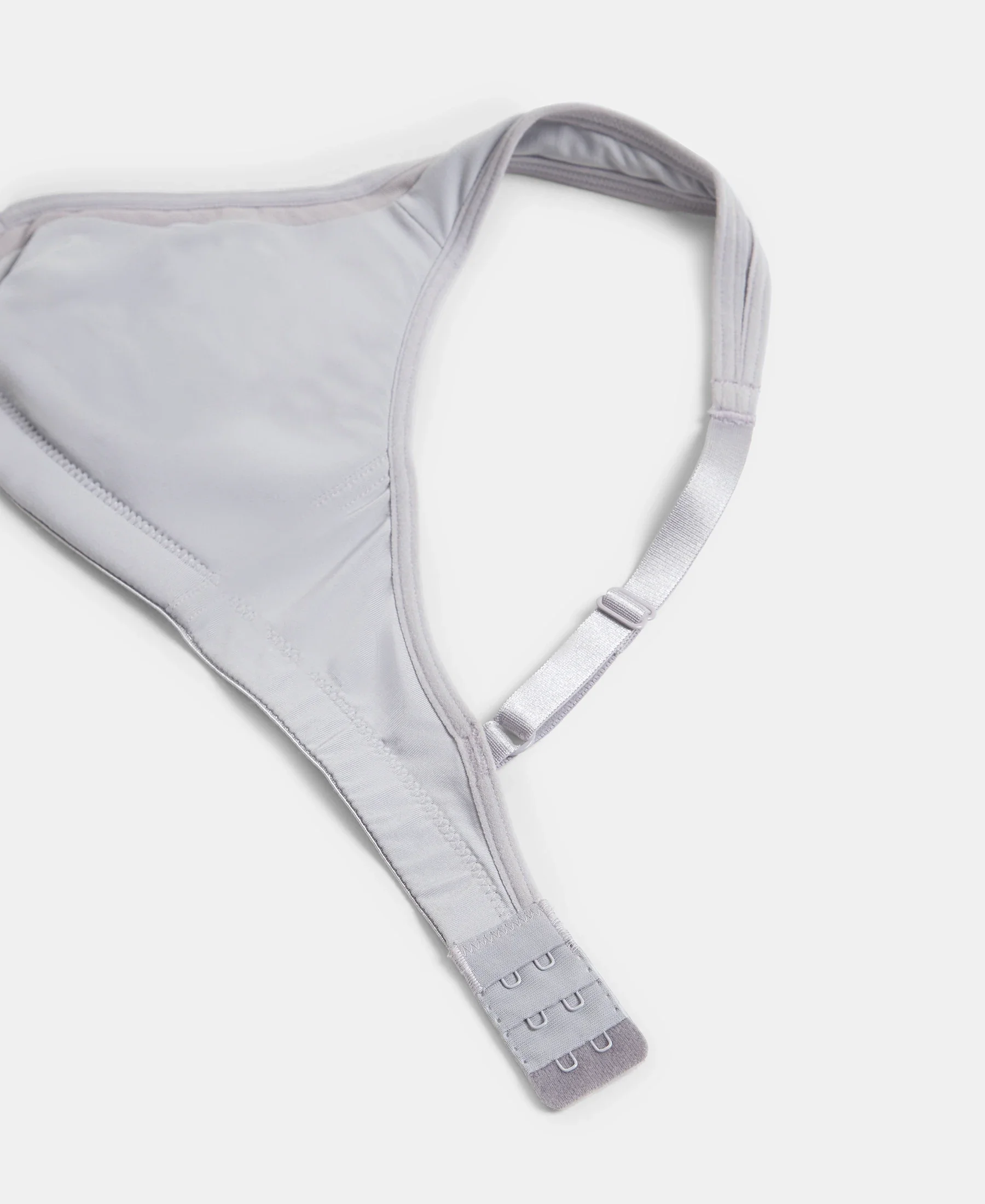 Wirefree Non Padded Soft Touch Microfiber Elastane Stretch Full Coverage Everyday Bra with Stylised Mesh Panel - Lilac Grey - Image 9