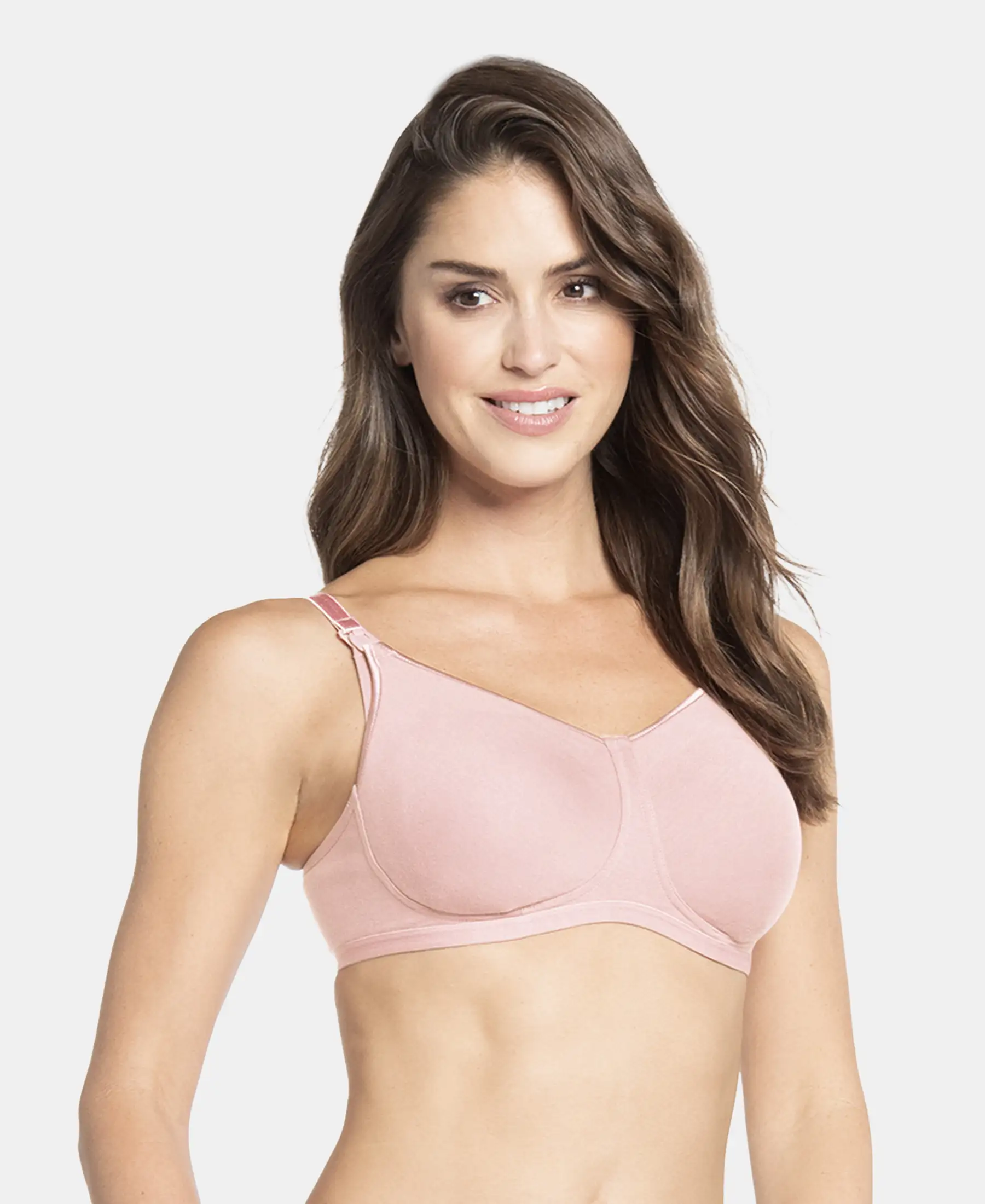 Wirefree Non Padded Super Combed Cotton Elastane Stretch Full Coverage Nursing Bra with Front Clasp Opening - Candy Pink - Image 2