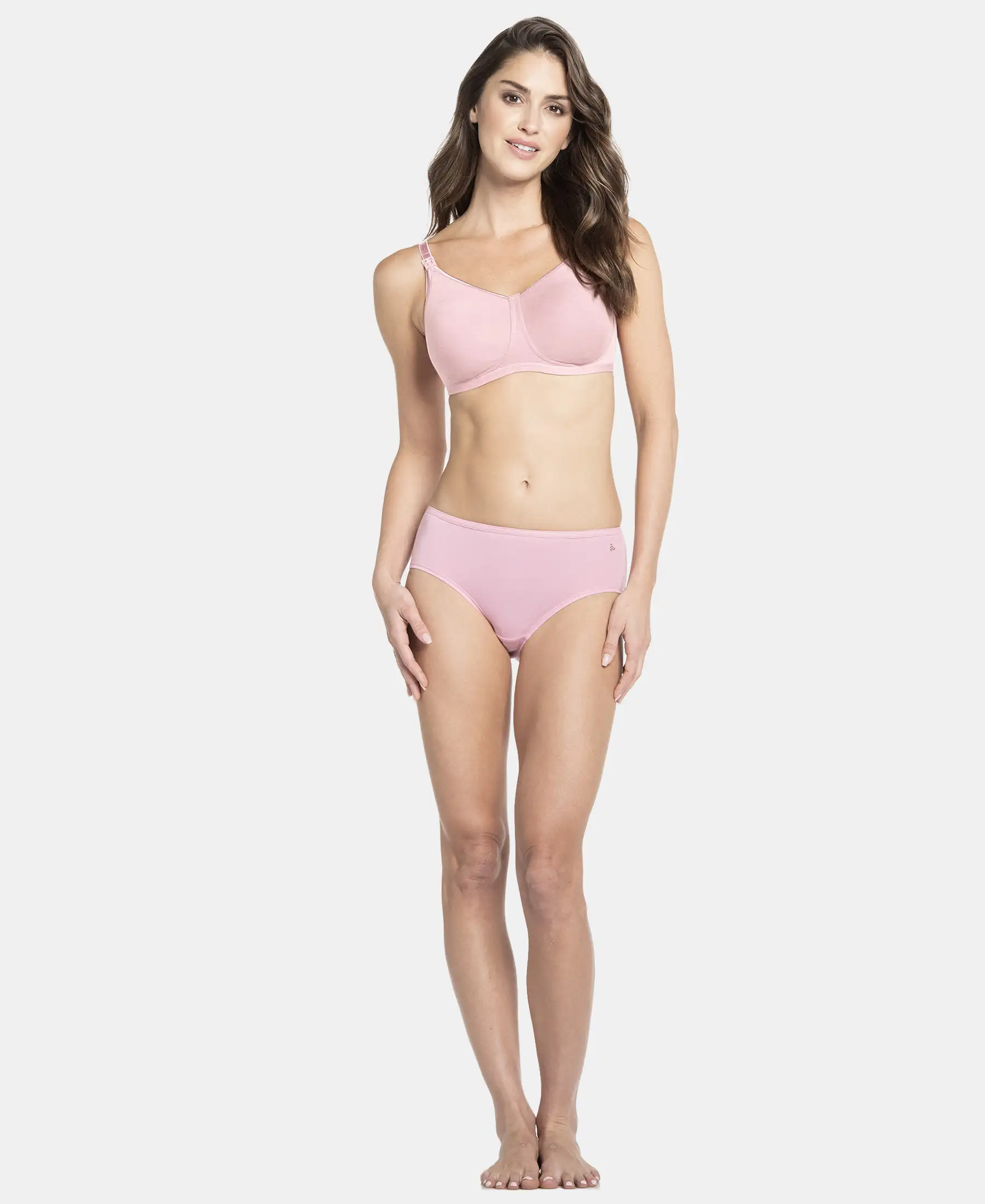 Wirefree Non Padded Super Combed Cotton Elastane Stretch Full Coverage Nursing Bra with Front Clasp Opening - Candy Pink - Image 4