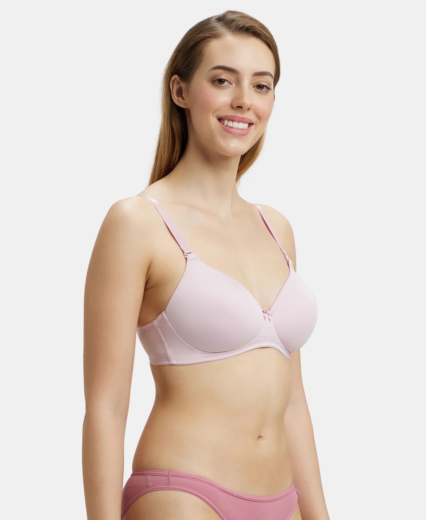 Wirefree Padded Microfiber Elastane Stretch Full Coverage T-Shirt Bra with Magic Under Cup - Fragrant Lily - Image 6