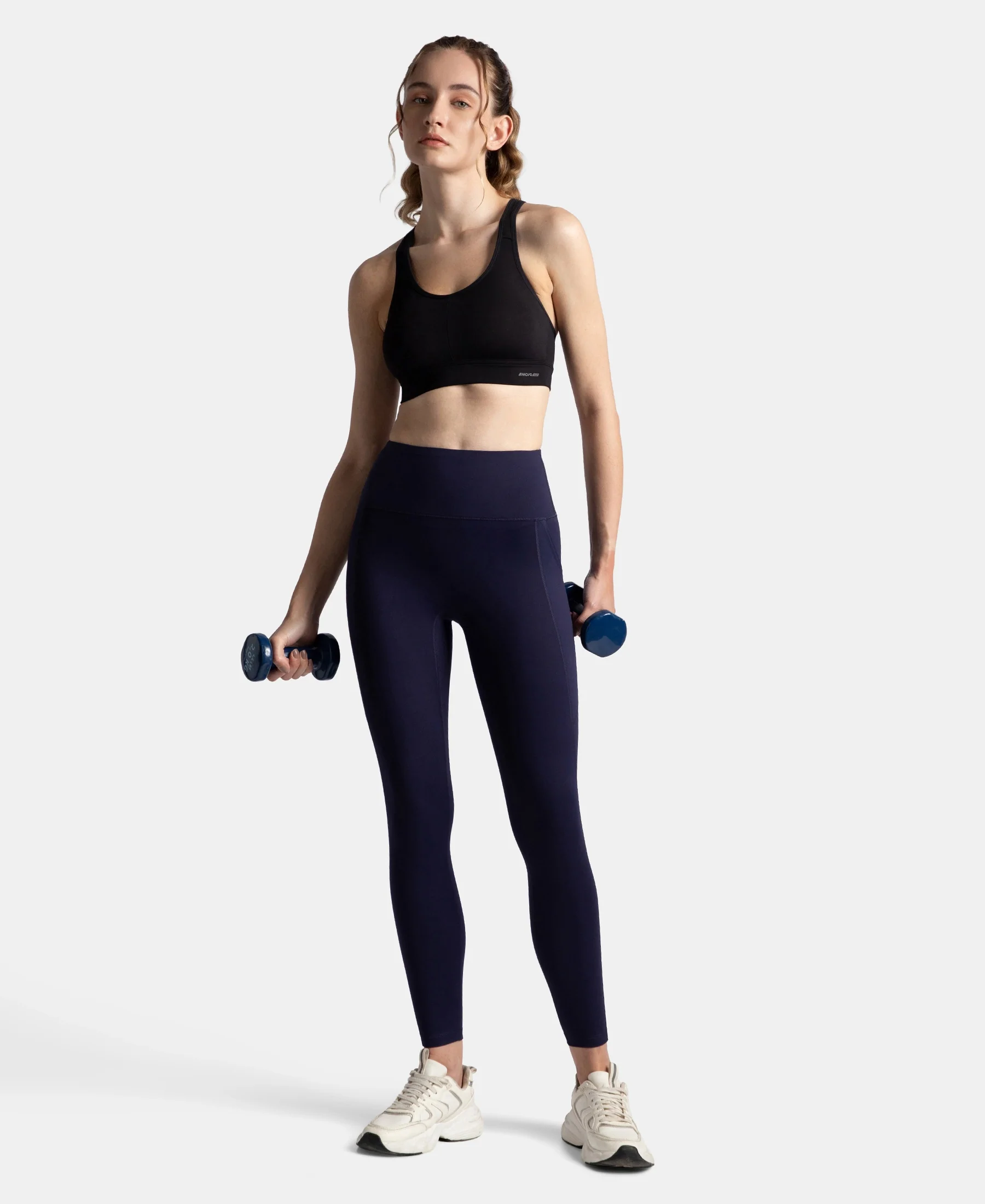 Wirefree Padded Soft Touch Microfiber Elastane Stretch Full Coverage Sports Bra with Broad Underband - Black - Image 6