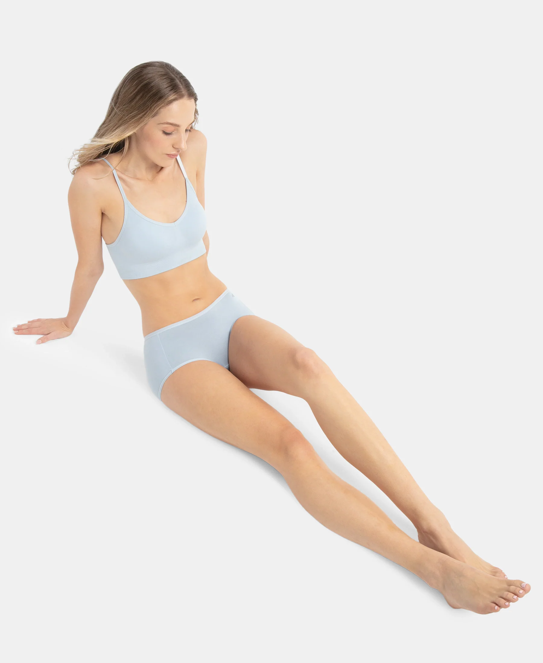 Wirefree Seamfree Non Padded Micro Touch Nylon Elastane Stretch Full Coverage Beginners Bra with Optional Cross Back Styling - Skyway - Image 6