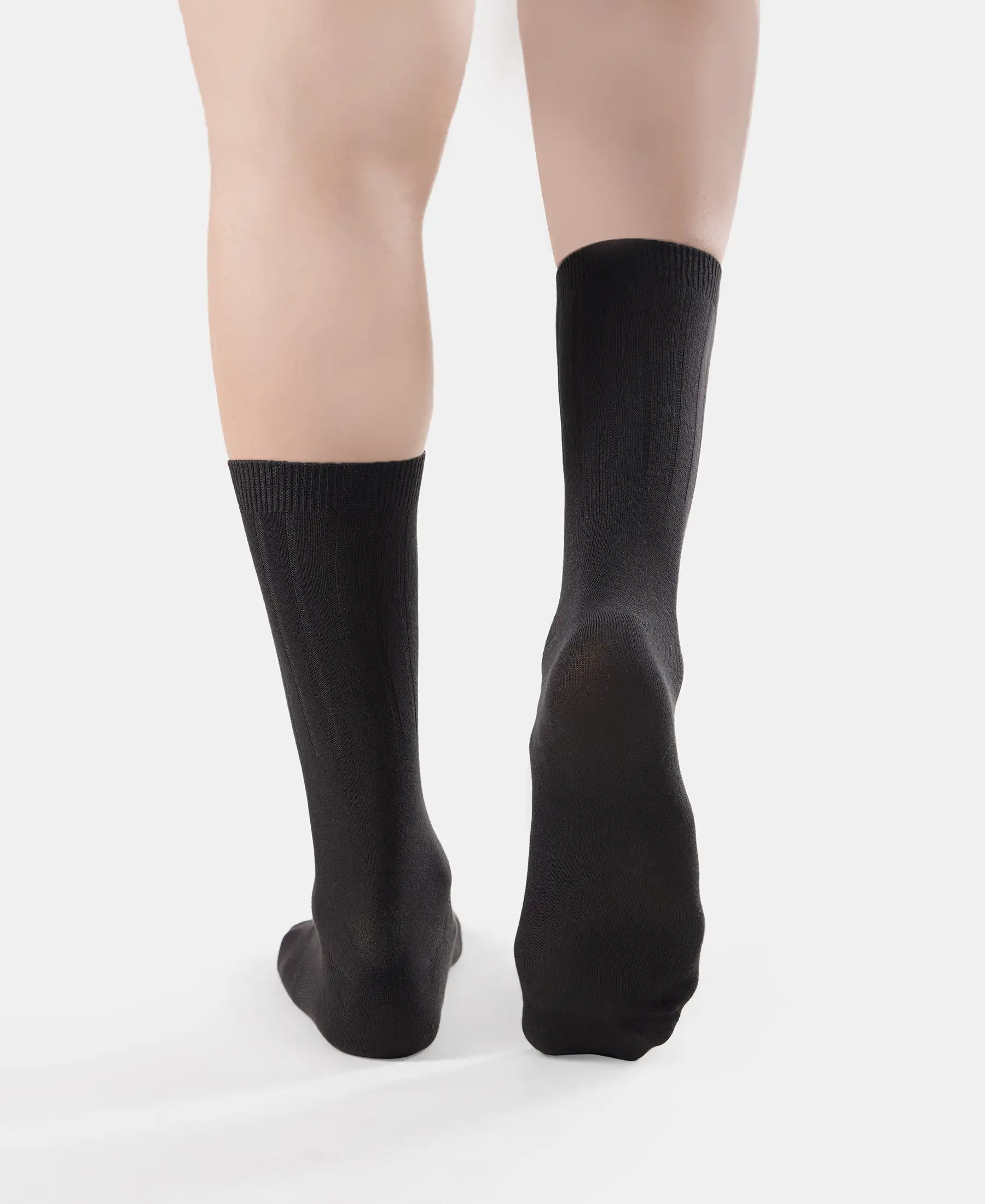 Women's Blended Modal Stretch Crew Length Thermal Socks with StayFresh Treatment - Black - Image 6