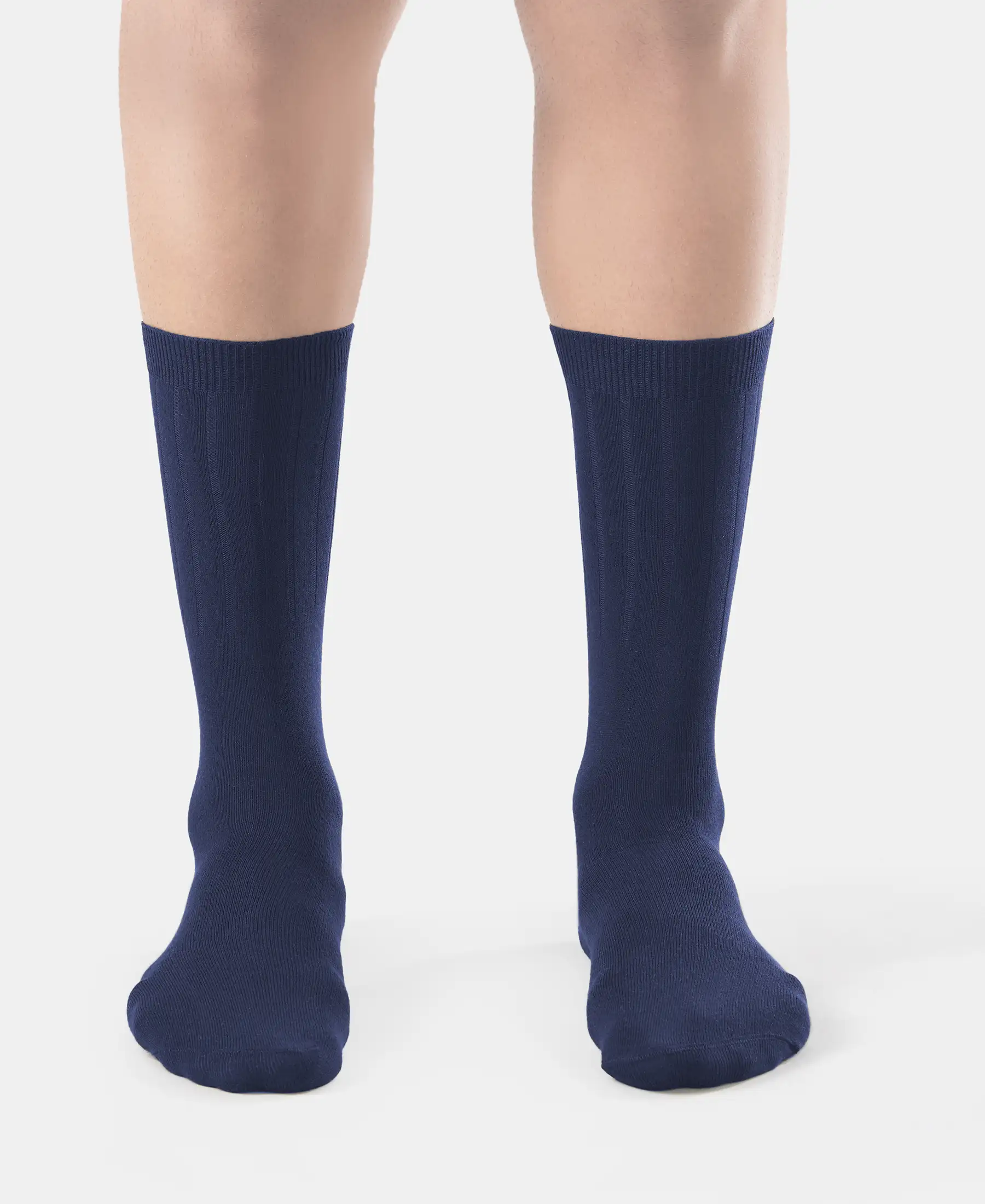 Women's Blended Modal Stretch Crew Length Thermal Socks With StayFresh Treatment - Navy - Image 2